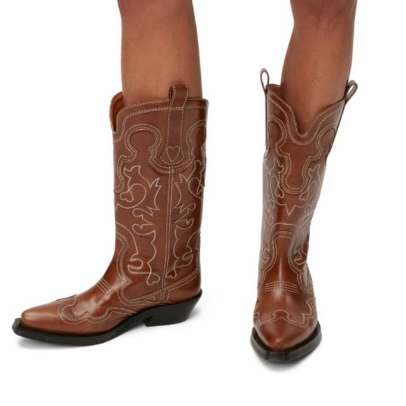 Ganni Shoes - Ganni Mid Shaft Embroidered Westerj Boots (Size 42 EU)